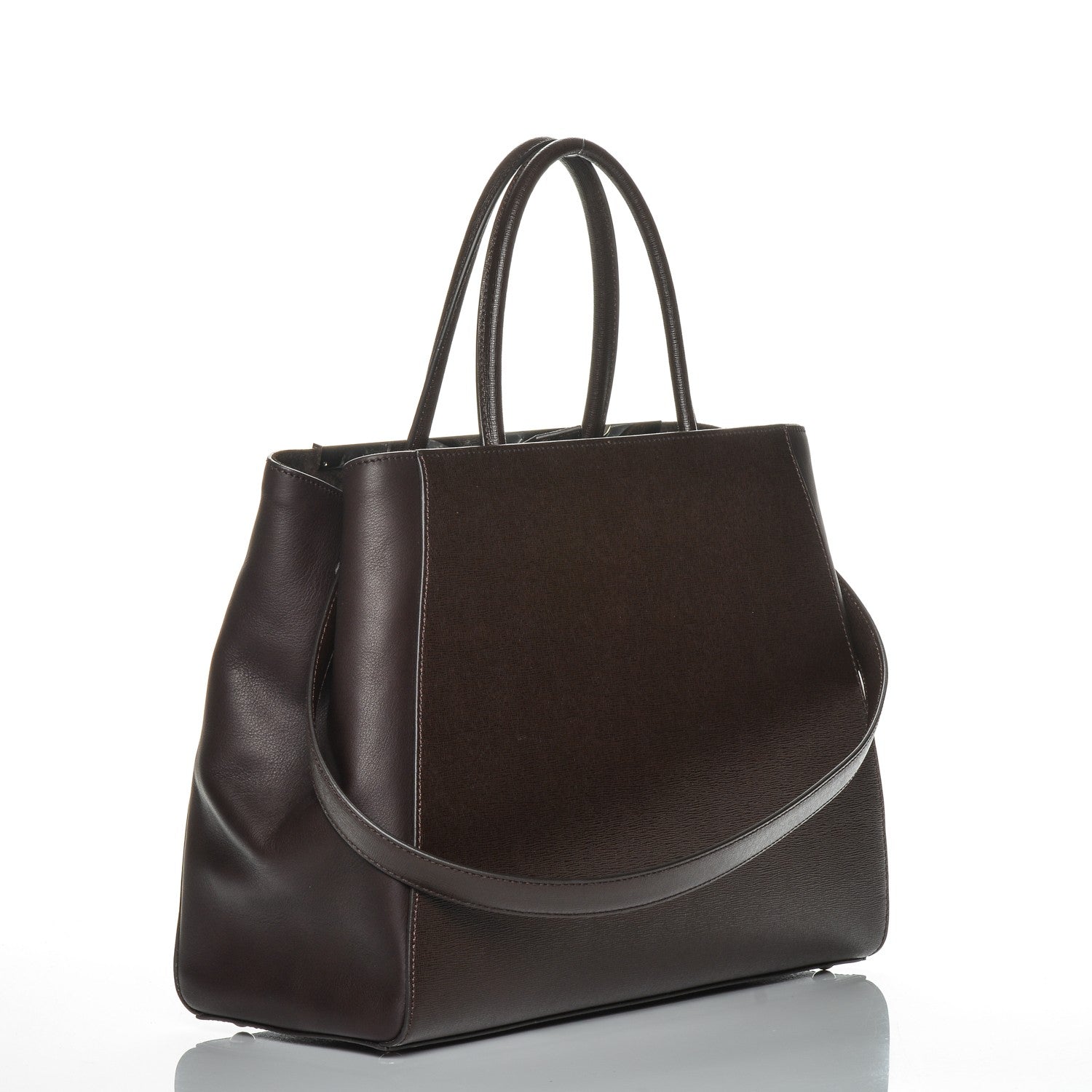 Fendi Vitello Elite Regular 2Jours Tote Caffe Noir 10 of 14