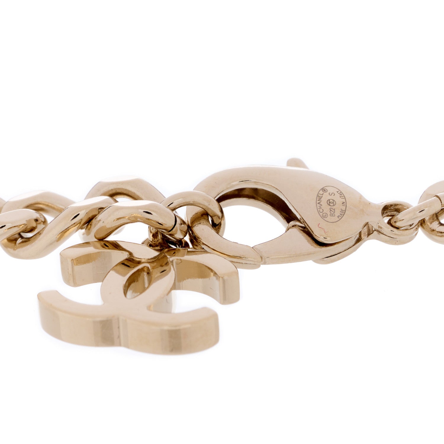 Chanel Crystal Chain CC Link Bracelet Gold Silver 3 of 3