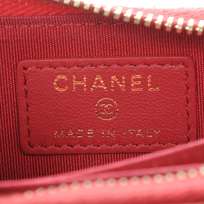 Chanel Lambskin Quilted Zip Around Coin Purse Wallet Dark Pink 6 of 8
