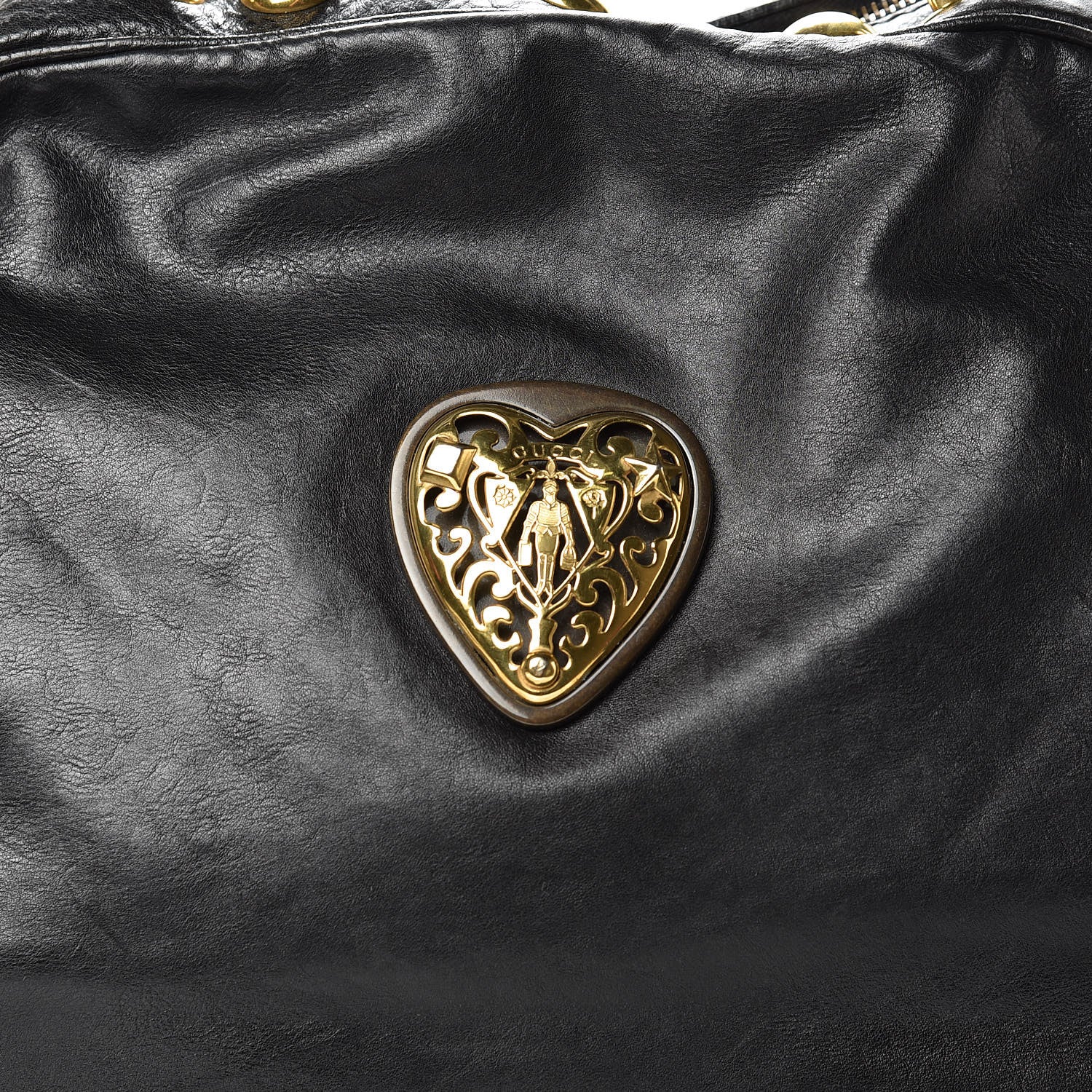 Gucci Calfskin Large Babouska Dome Satchel Black 8 of 12