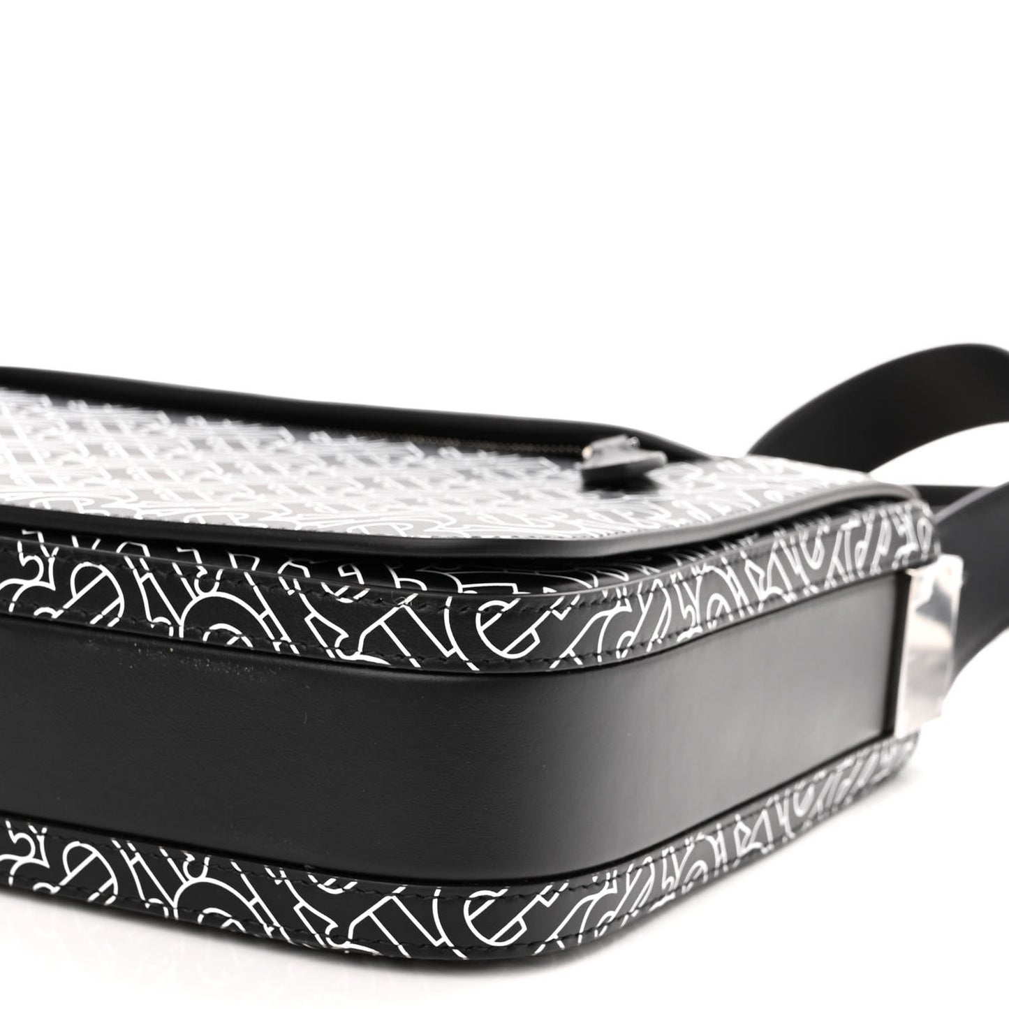 Calfskin Monogram TB Print Messenger Bag Black White
