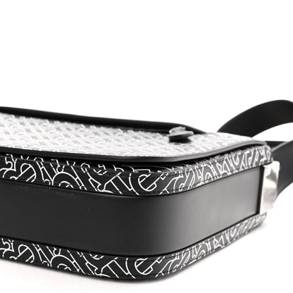 Burberry Calfskin Monogram TB Print Messenger Bag Black White 9 of 9