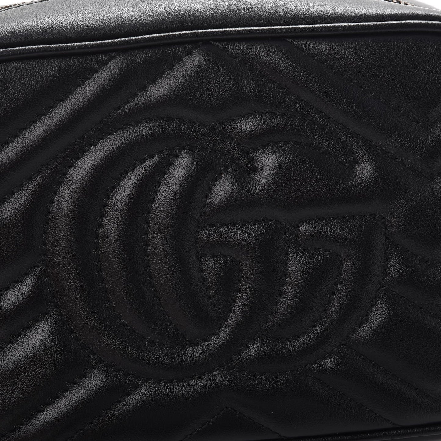 Calfskin Matelasse Mini GG Marmont Chain Shoulder Bag Black