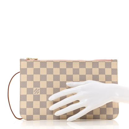 Louis Vuitton Damier Azur Neverfull MM GM Pochette Rose Ballerine 2 of 11
