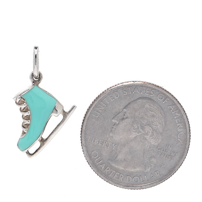 Tiffany Sterling Silver Enamel Ice Skate Charm Blue 2 of 4