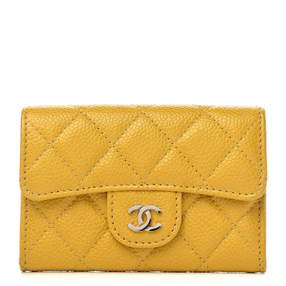 Chanel Caviar Quilted Flap Card Holder Yellow 1 of 10