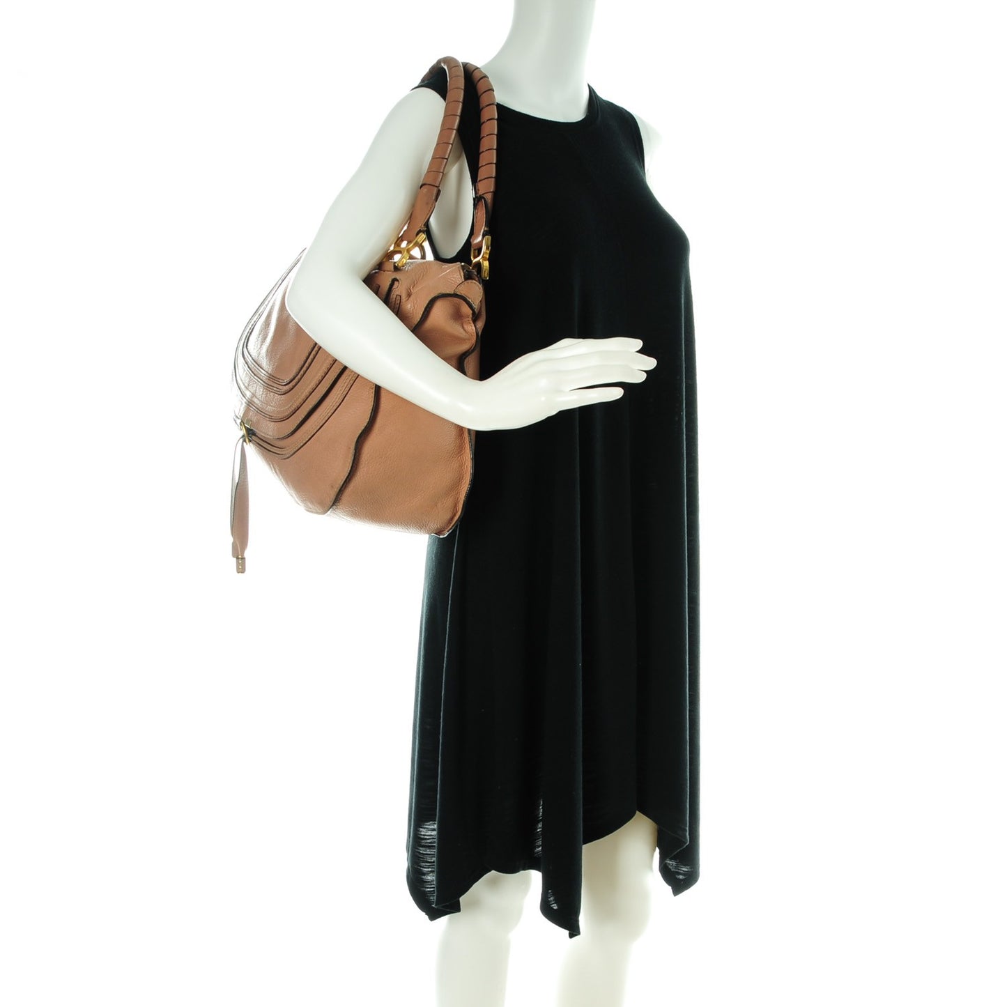 Calfskin Large Marcie Satchel Nut
