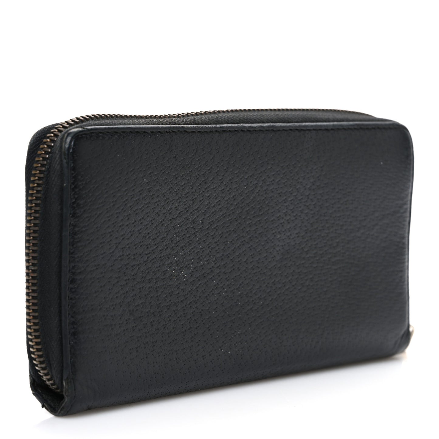 Dollar Calfskin Boar Effect GG Marmont Zip Around Wallet Black