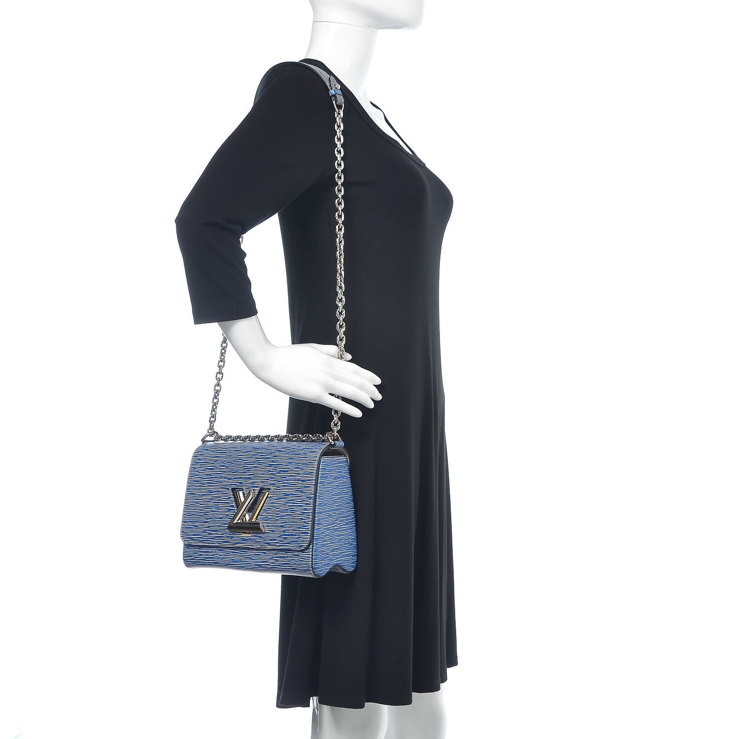 Louis Vuitton Epi Twist Shoulder Bag MM Denim Light 2 of 10