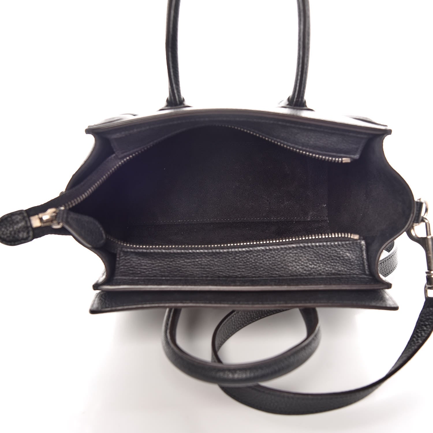 Celine Drummed Calfskin Nano Luggage Black 7 of 9