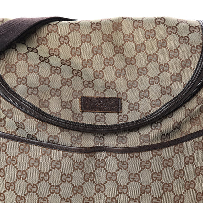 Gucci Monogram Natural Pigskin Large Diaper Bag Beige Ebony Cocoa Dark Chocolate 7 of 9