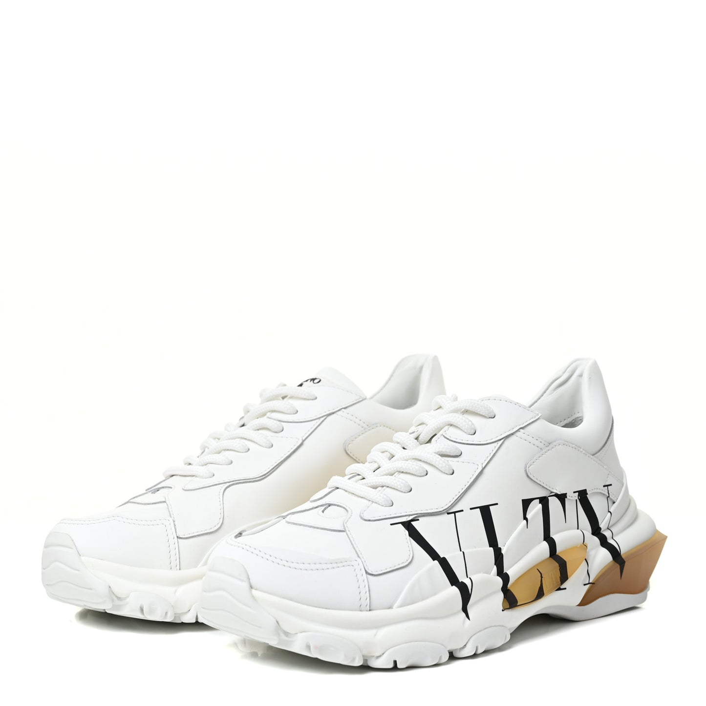 Calfskin VLTN Bounce Sneakers 37.5 White