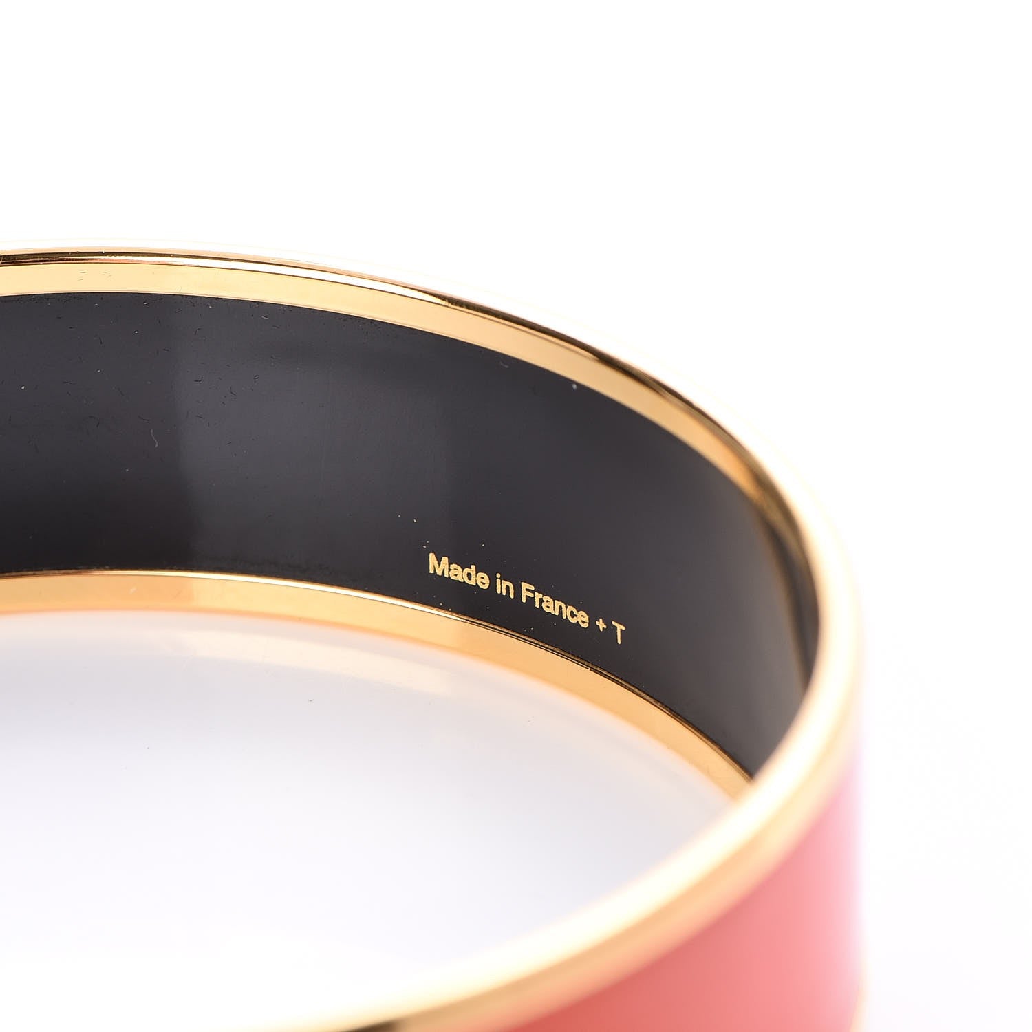 Hermes Enamel Printed Wide Caleche Bracelet 65 Capucine 5 of 6