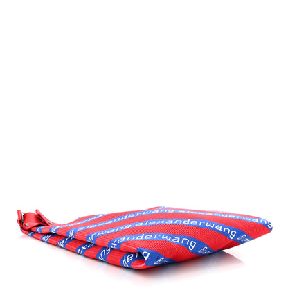 Alexander Wang Knit Jacquard Diagonal Logo Shopper Tote Red Blue 4 of 9