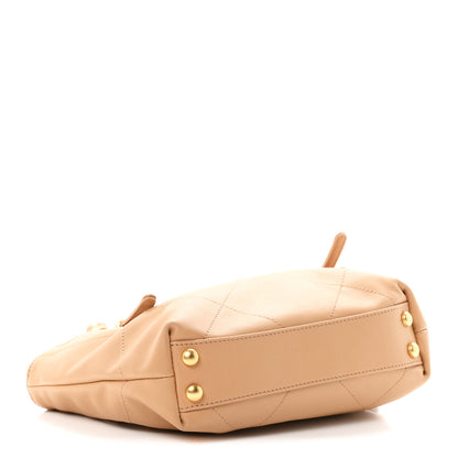 Chanel Calfskin Quilted Small Shopping Bag Beige 4 of 10