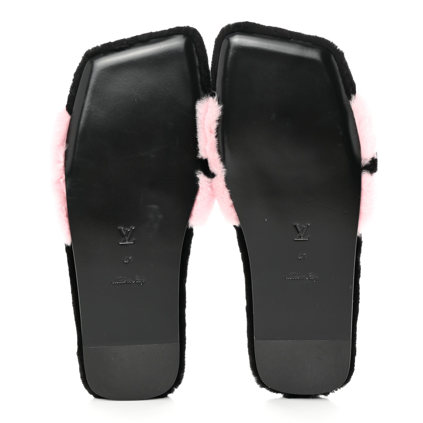 Fur Mink Fay Flat Mules 41 Pink