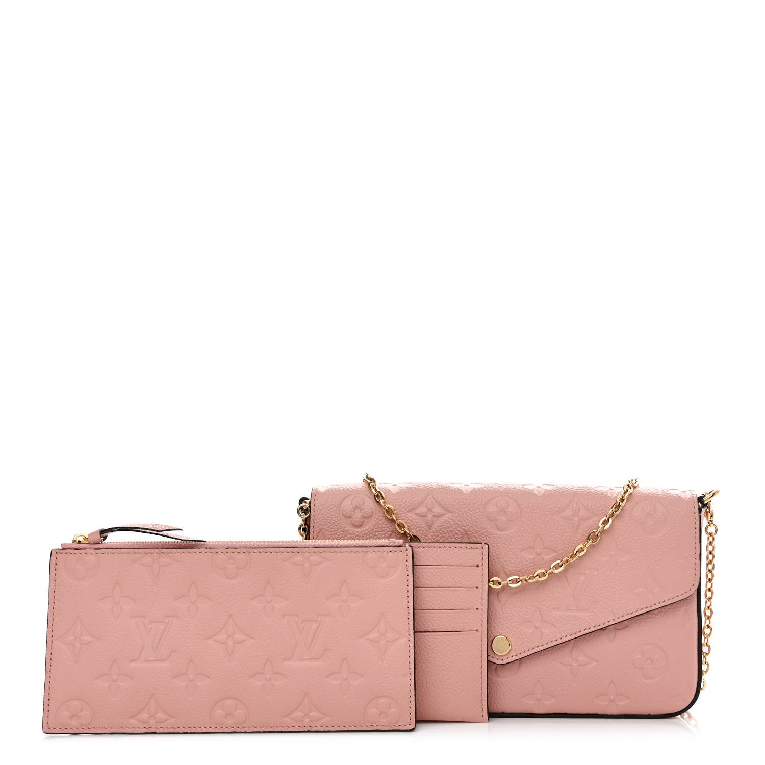 Louis Vuitton Empreinte Pochette Felicie Chain Wallet Rose Poudre 1 of 10