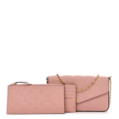 Louis Vuitton Empreinte Pochette Felicie Chain Wallet Rose Poudre 1 of 10