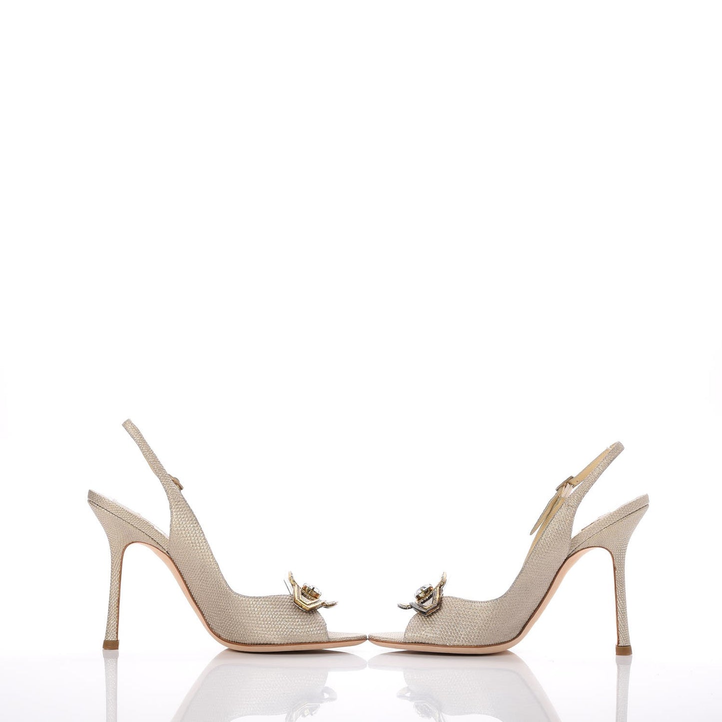 Glitter Karung Crystal Flint 100 Slingback Pump 38 Gold