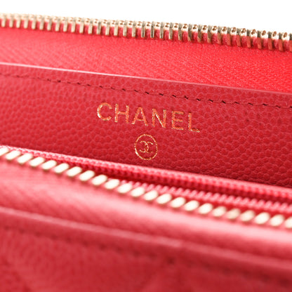 Chanel Caviar Quilted Medium Zip Around Wallet Dark Pink 6 of 11