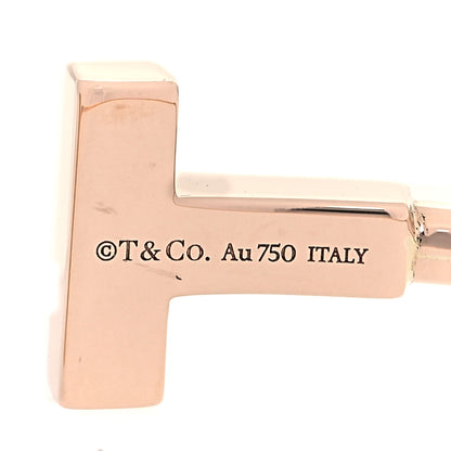 Tiffany 18K Rose Gold Diamond T Wire Bracelet 4 of 6