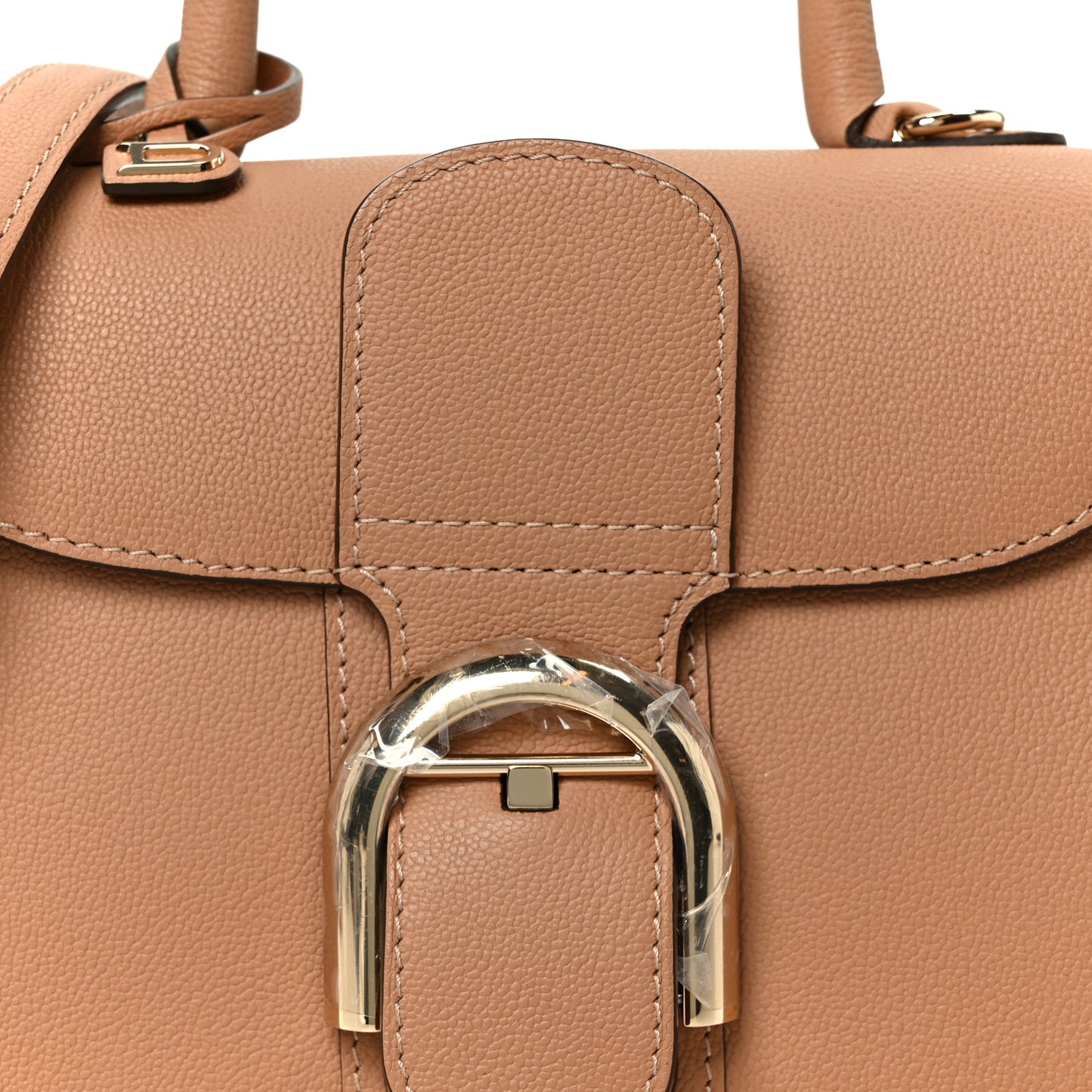 Grained Calfskin Mini Brillant Satchel Natural