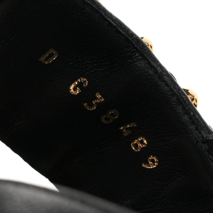 Chanel Lambskin Cork Chain Sandals 38 Black 9 of 9