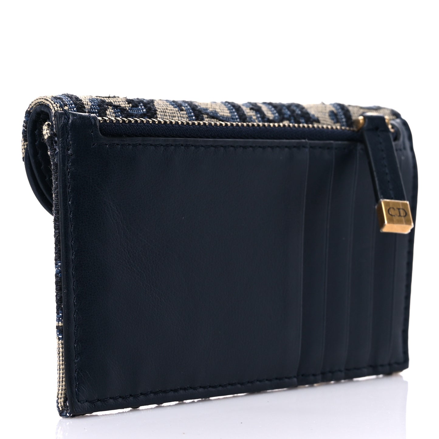 Oblique Saddle Cosmos Zipped Card Holder Blue