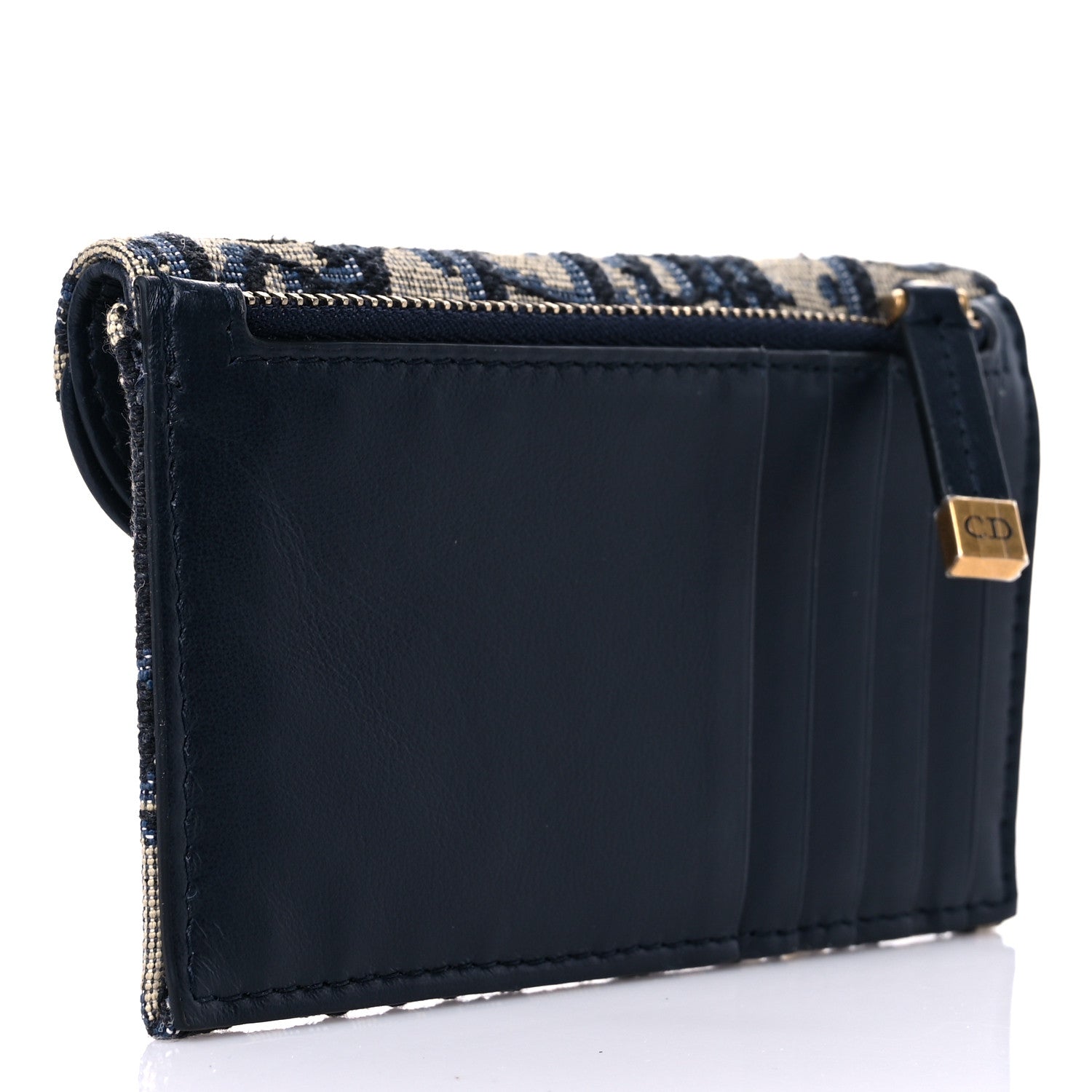 Christian Dior Oblique Saddle Cosmos Zipped Card Holder Blue 3 of 6