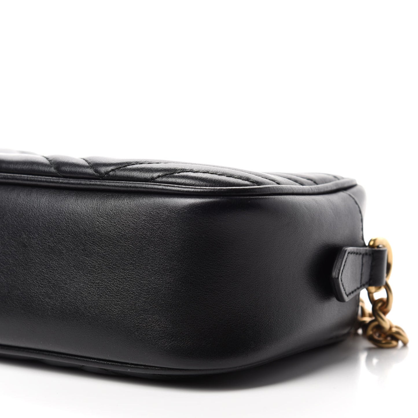 Calfskin Matelasse Small GG Marmont Chain Shoulder Bag Black