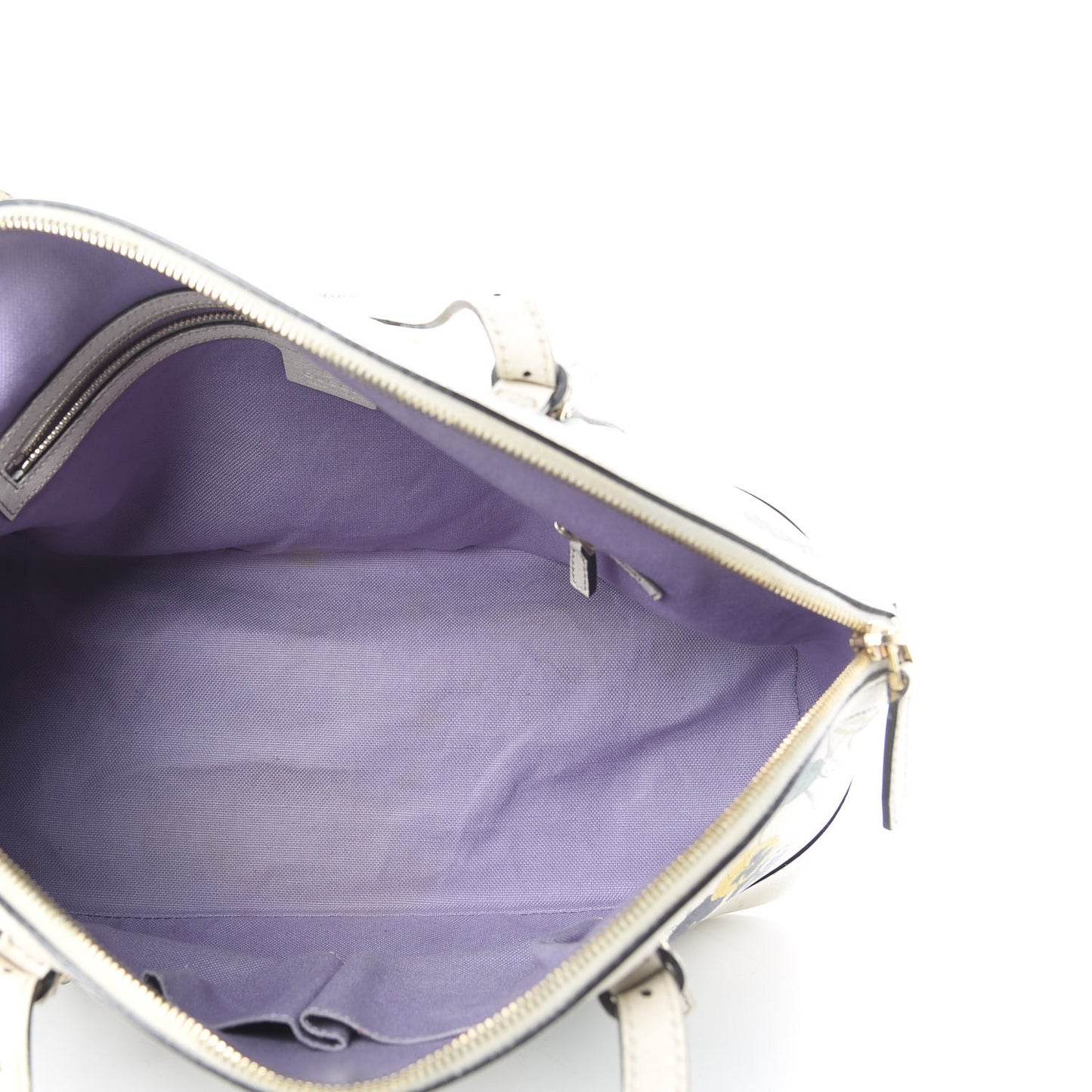 Canvas Flora Infinity Medium Nice Top Handle Dome Bag White
