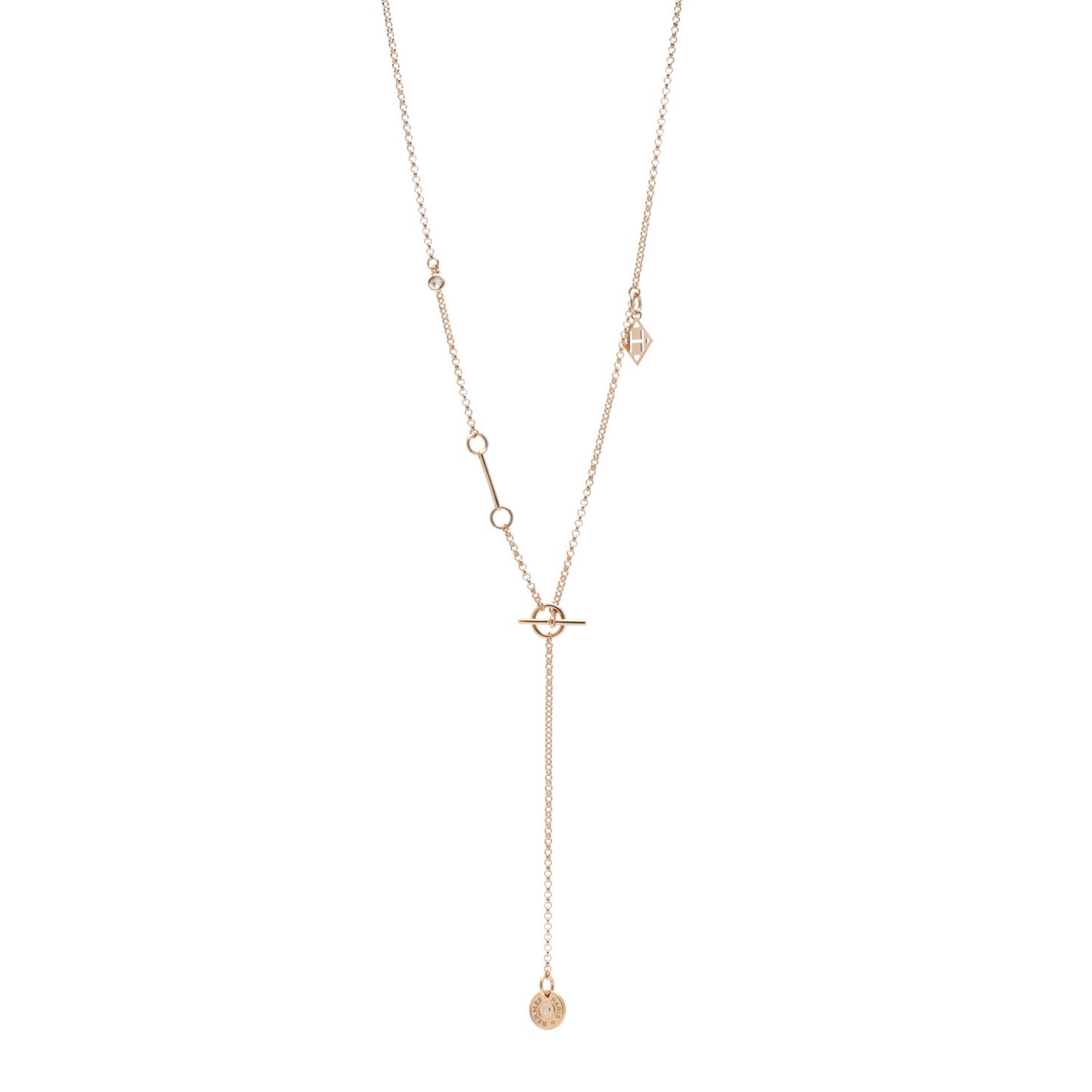 18K Rose Gold Diamond Gambade Necklace