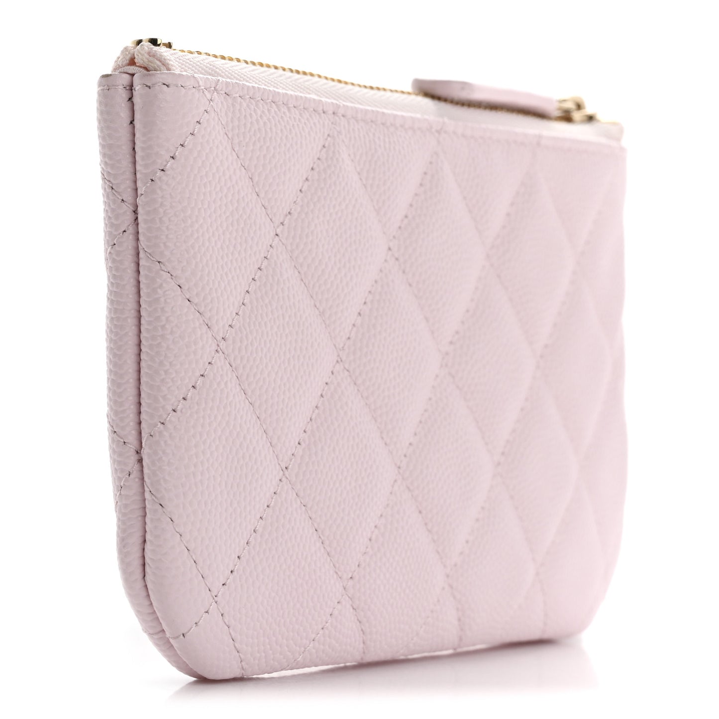 Caviar Quilted Small Cosmetic Case Light Pink