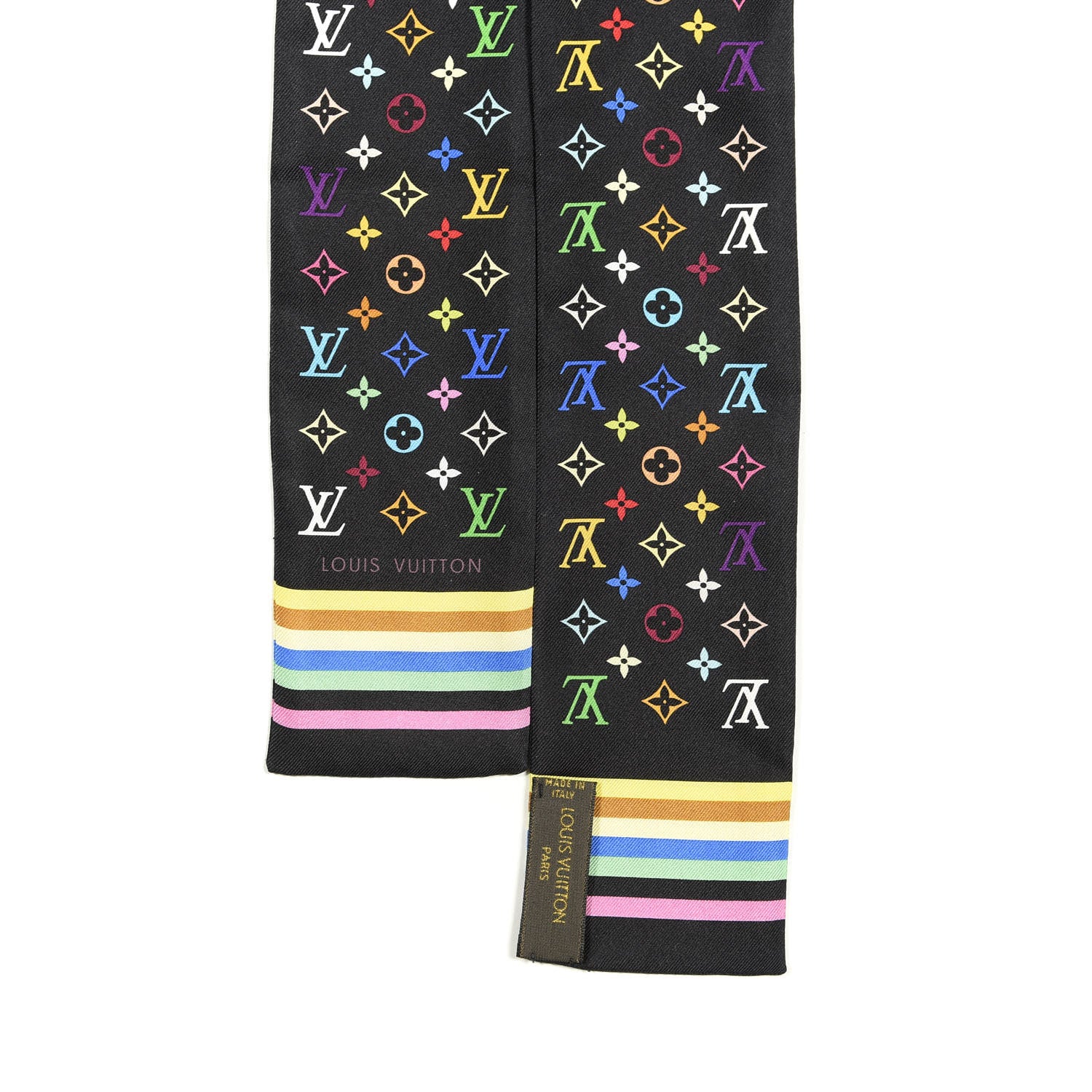 Louis Vuitton Silk Monogram Multicolor Bandeau Black 2 of 3