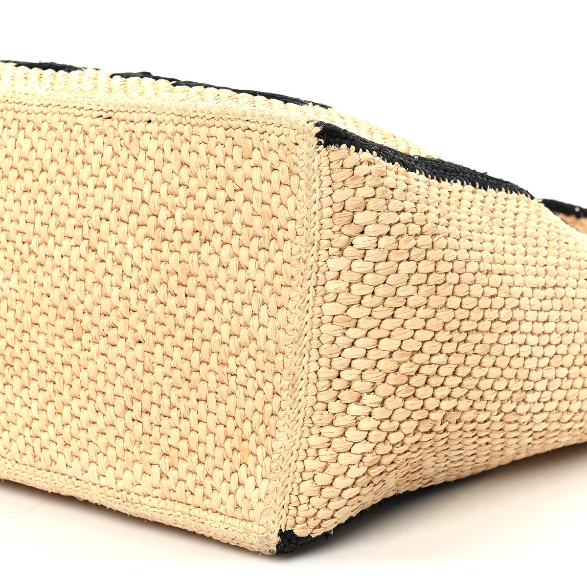 Raffia Large Paula's Ibiza Logo Tote Natural Tan