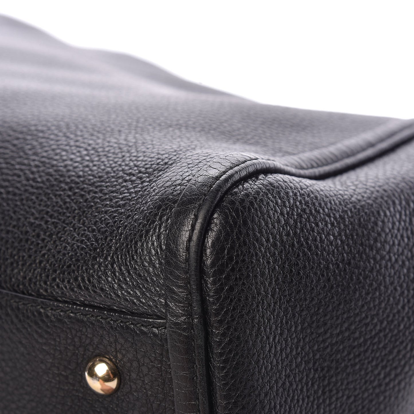 Pebbled Calfskin Large Soho Shoulder Bag Black