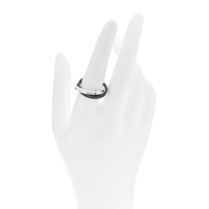 Tiffany Sterling Silver Titanium 1837 Interlocking Ring 54 7 2 of 4