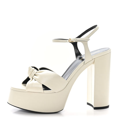 Saint Laurent Vendome Bianca 85 Platform Sandals 41 Pearl 1 of 9