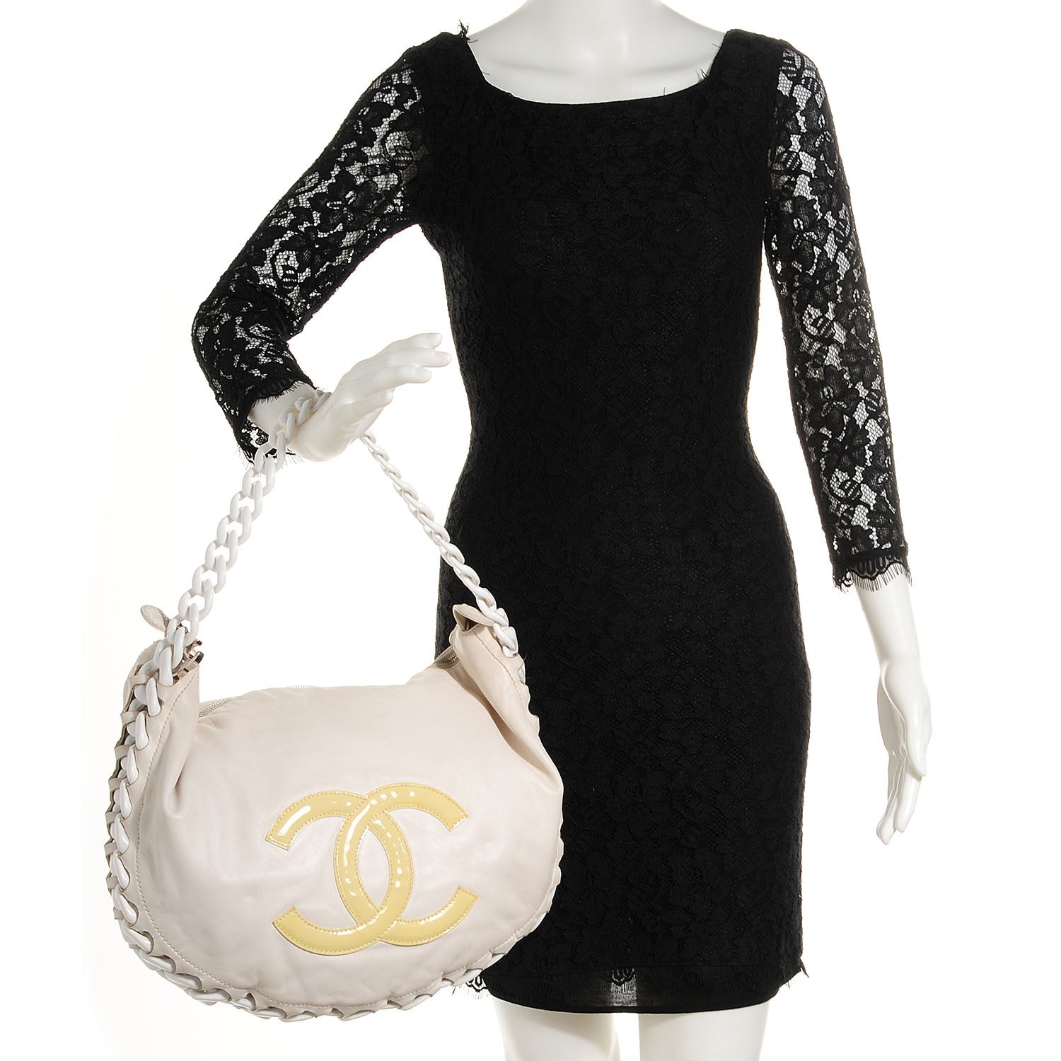 Chanel Calfskin Modern Chain Rhodoid Hobo White 2 of 7