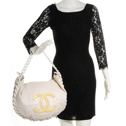 Chanel Calfskin Modern Chain Rhodoid Hobo White 2 of 7
