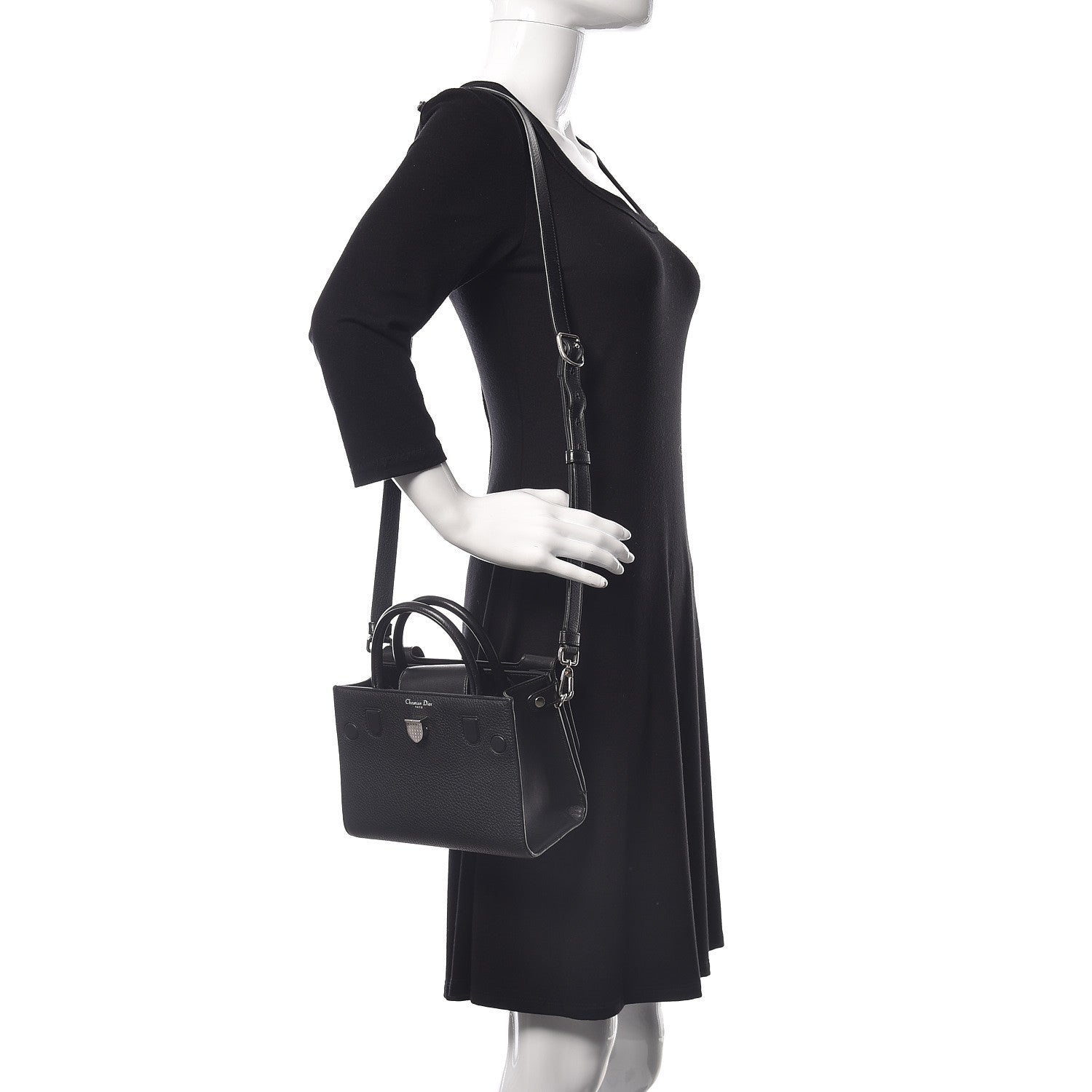 Christian Dior Grained Calfskin Mini Diorever Flap Black 2 of 13