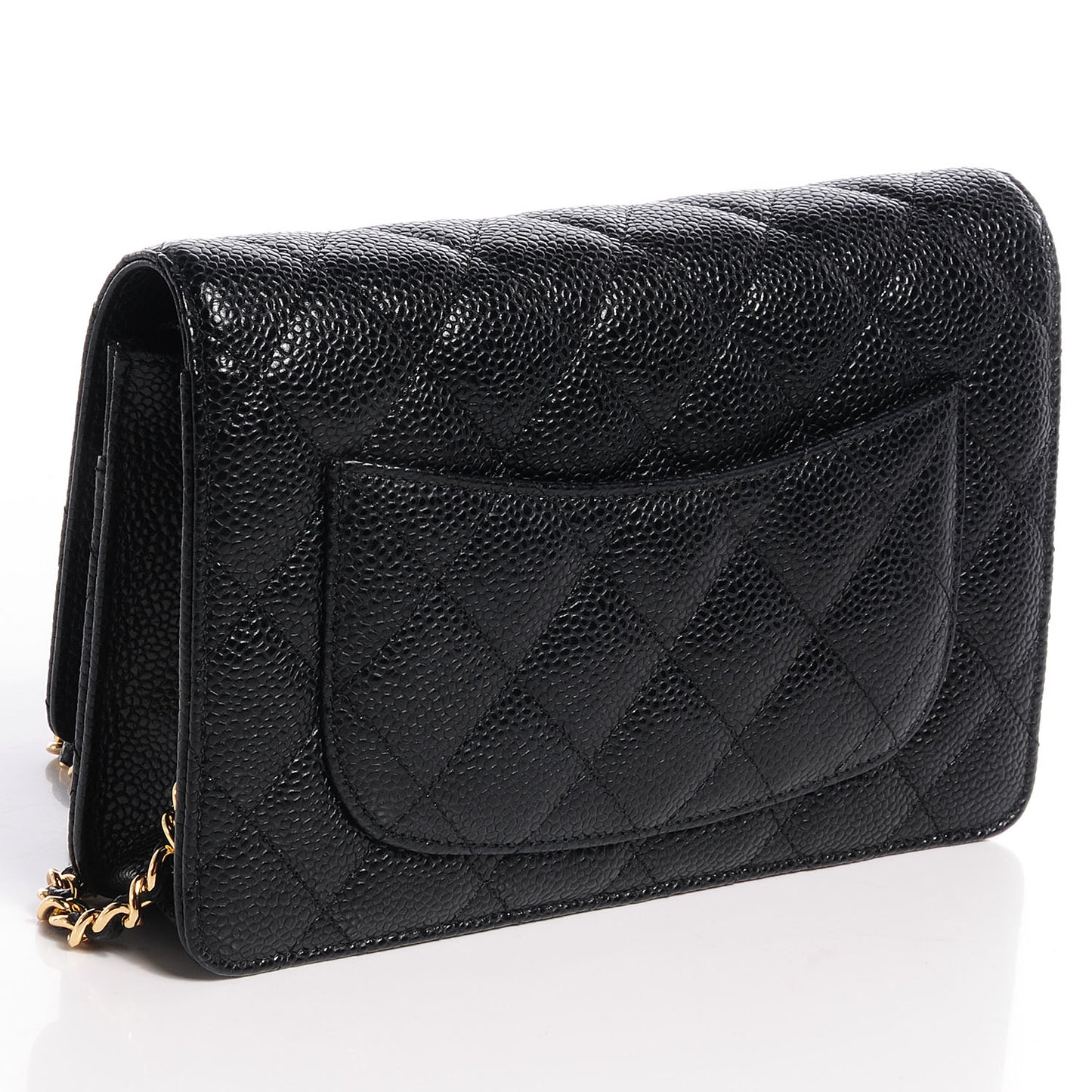 Caviar Quilted Wallet On Chain WOC Black