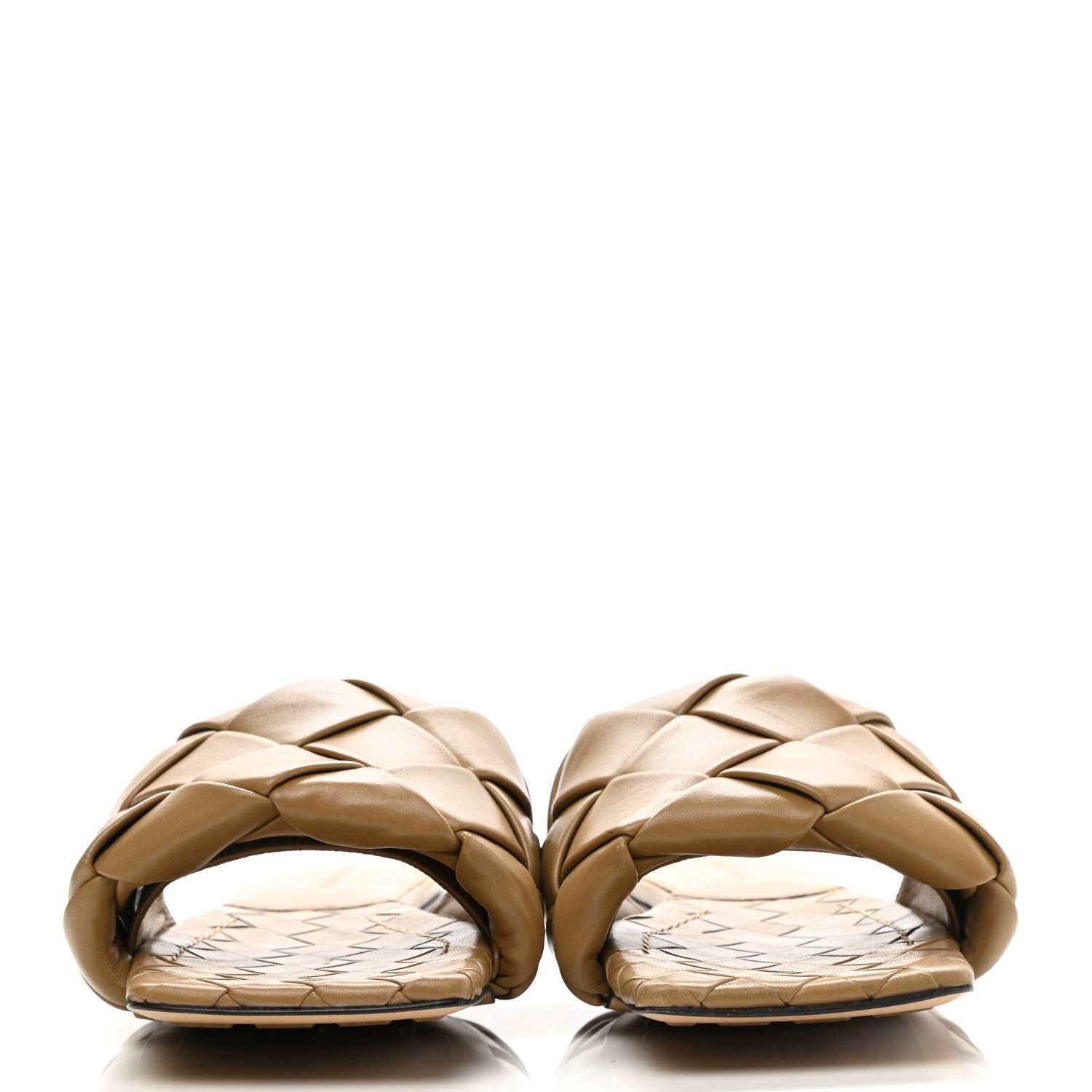 Bottega Veneta Nappa Maxi Intrecciato Lido Flat Sandals 38 Tan 2 of 9
