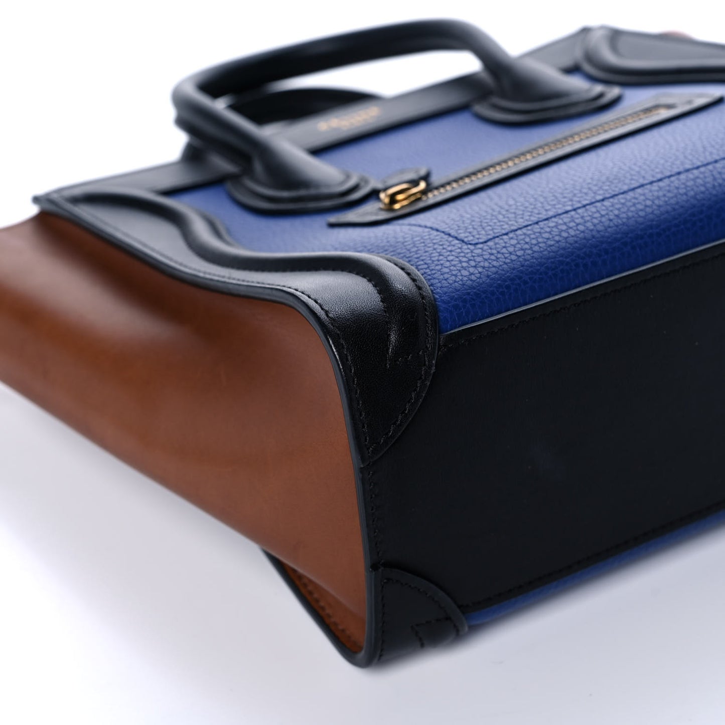 Smooth Drummed Calfskin Nano Tri-Color Luggage Indigo
