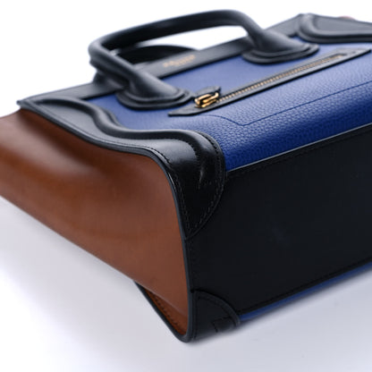 Celine Smooth Drummed Calfskin Nano Tri-Color Luggage Indigo 9 of 10