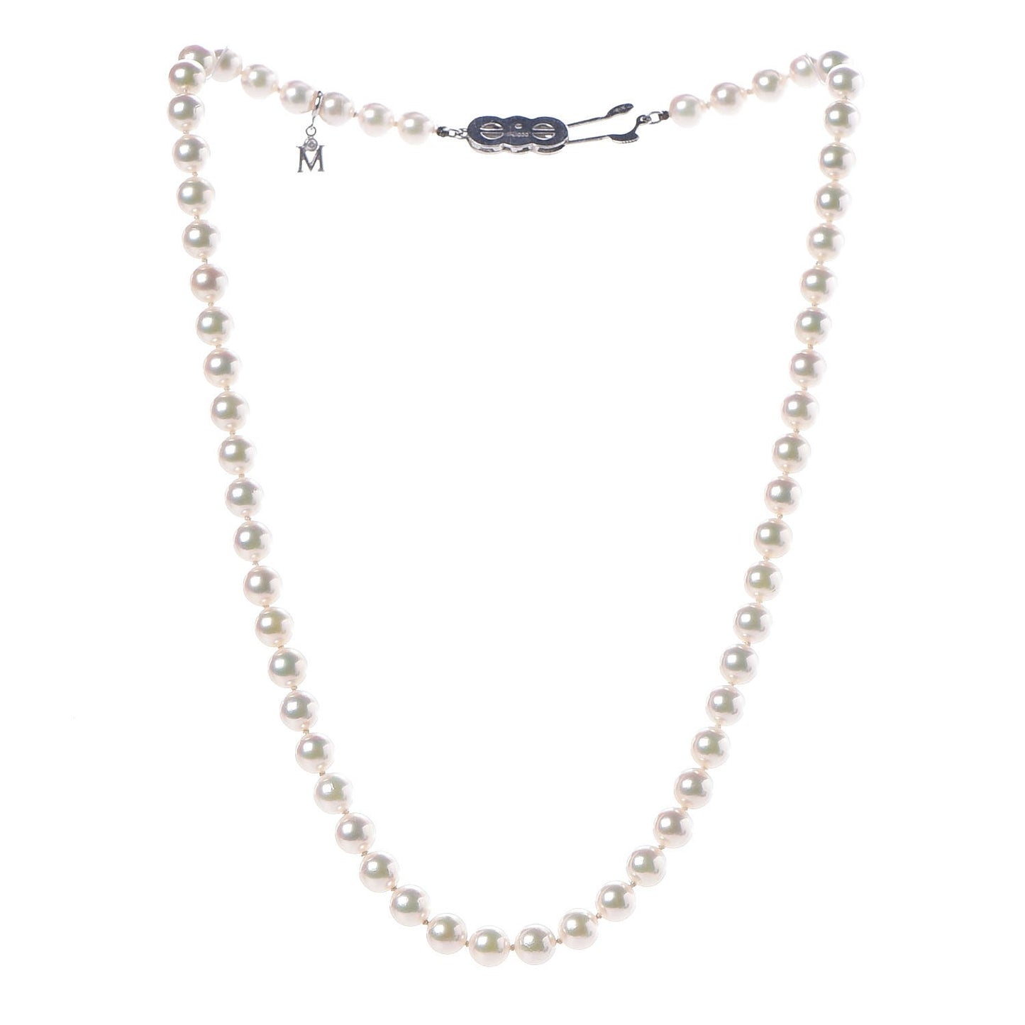 Platinum Diamond 6-6.5mm Akoya Pearl Necklace 16