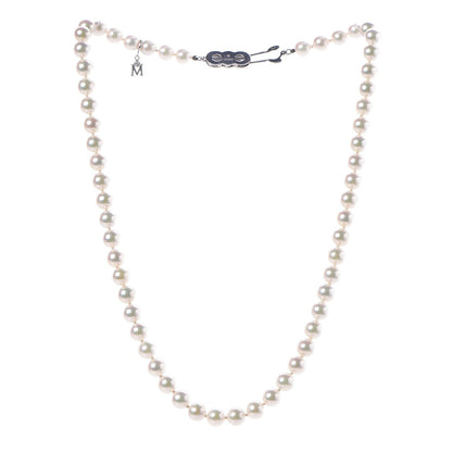 Mikimoto Platinum Diamond 6-6.5mm Akoya Pearl Necklace 16 3 of 5
