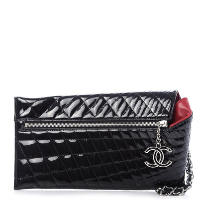 Chanel Patent Geometric Quilted Kaleidoscope Clutch Black 1 of 7