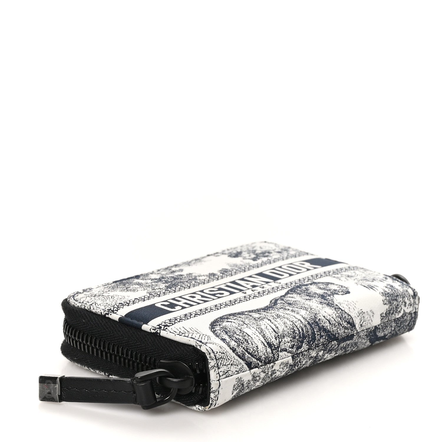 Christian Dior Technical Fabric Embroidered Toile De Jouy DiorTravel Detachable Card Holder Blue 4 of 7