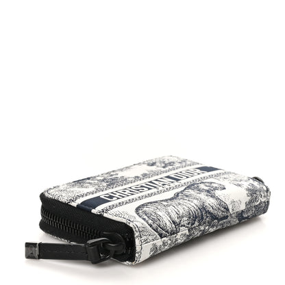 Christian Dior Technical Fabric Embroidered Toile De Jouy DiorTravel Detachable Card Holder Blue 4 of 7